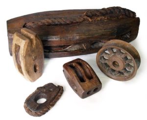 A small selection of the many rigging blocks salvaged from the Mary Rose Photo Credit- Wikipedia