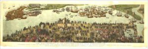 The Cowdray Engraving, depicting the Battle of the Solent. Photo Credit- Wikipedia