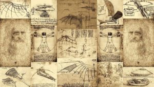 Some of Da VInci's notes and inventions taken from his manuscripts