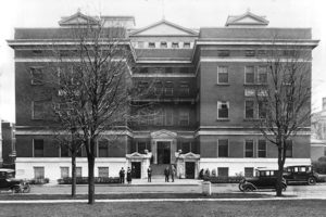 The original Mayo Clinic, formally St. Mary's Hospital. The picture was taken in 1924, 5 years after the Mayo Clinic opened. This building was torn down in 1986.