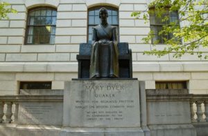Mary Dyer's monument - incorrectly placing her death at Boston Common