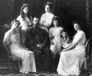 Family photos of the Romanovs. The only one I could find where they look "happy" rather than their usual severe expressions.
