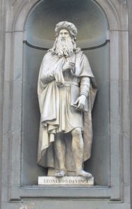 statue of Da Vinci, Florence. Sculpted based on sketches and contemporary descriptions