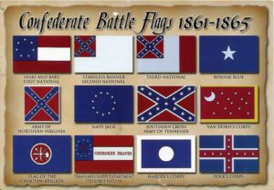 Various flags of the confederacy during the Civil War.