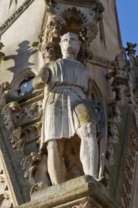 Statue of Simon de Montfort on Clock-tower in Leicester