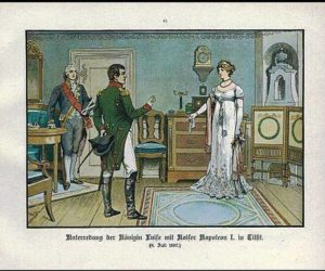 Louise and Napoleon in Tilsit. Illustration from 1896. Photo Credit - Google Images