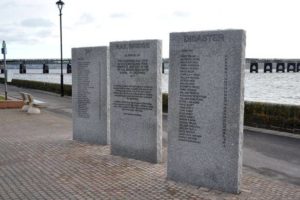 Disaster memorial, Dundee side. 59 confirmed victims are named. 