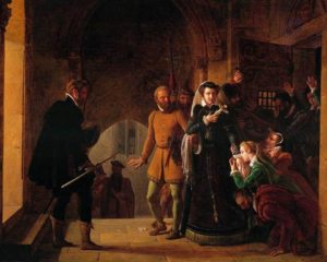 Mary, Queen of Scots is being taken to the place of execution Painting by Pierre Révoil. Photo credit- http://nobility.org/