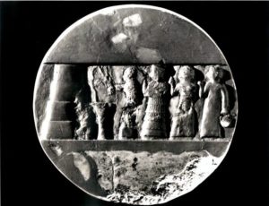 Calcite disk of Enheduanna, daughter of Sargon of Kish, found at Ur. Photo Credit- University of Pennsylvania Museum