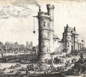 Dilapidated Tour de Nesle, as sketched in the 17th century by Jacques Callot. The tower was destroyed in 1665. Photo Credit- http://www.executedtoday.com/