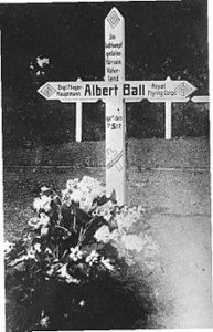 Albert Ball's original gravemarker, erected by the Germans, which is now in Nottingham Castle Museum