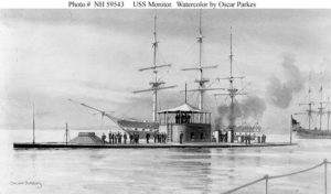 Watercolor of the USS Monitor Photo Credit- www.naval-history.net