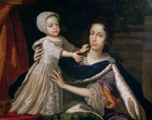 James Francis Edward Stuart and his mother Photo Credit- Google Images