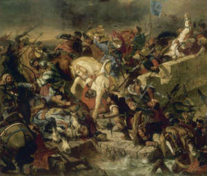 The Battle of Taillebourg, 21st July 1242 by Eugène Delacroix 