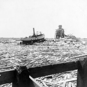 Floating wreckage near Texas City – typical scene for miles along the water front