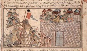 Although not a picture of The siege of Kaffa, this is a Mongol style siege.