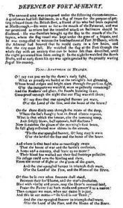 One of two surviving copies of the 1814 broadside printing of the "Defence of Fort McHenry", a poem that later became the lyrics of the national anthem of the United States.