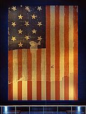 The 15-star, 15-stripe "Star-Spangled Banner" which inspired the poem