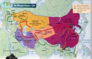 Map of the Mongol Empire in 1294